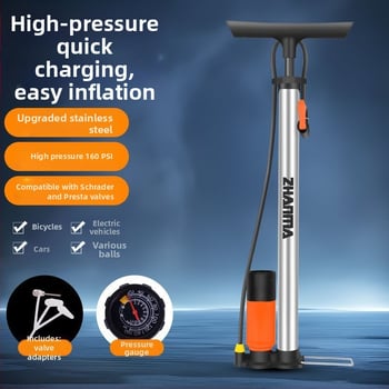 Kézi magasnyomású pumpa kerékpárokhoz, elektromos járművekhez, motorkerékpárokhoz és kosárlabda-labdákhoz - univerzális otthoni inflátor
