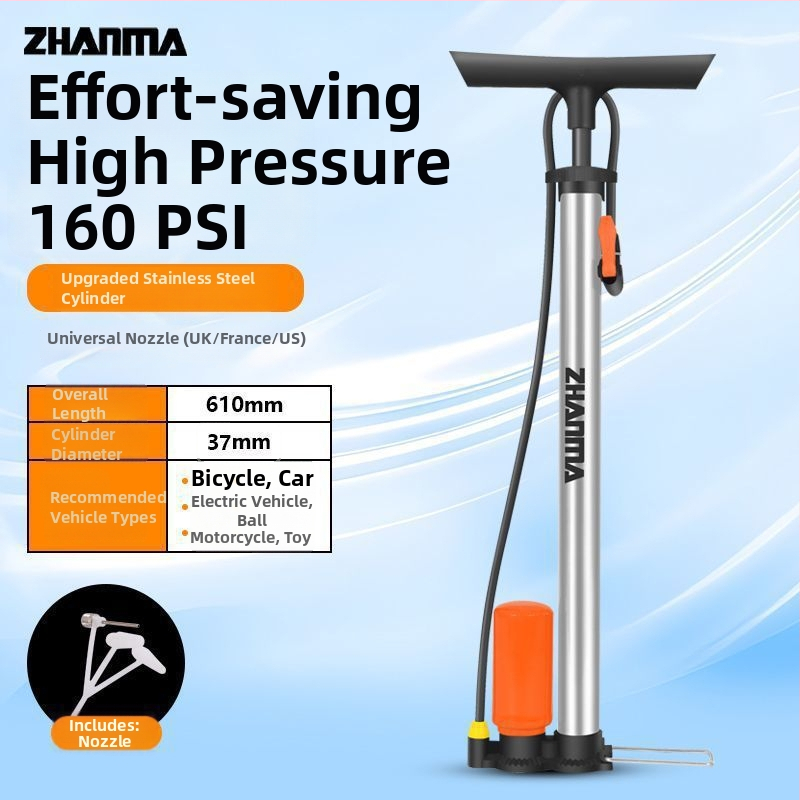 Kézi magasnyomású pumpa kerékpárokhoz, elektromos járművekhez, motorkerékpárokhoz és kosárlabda-labdákhoz - univerzális otthoni inflátor