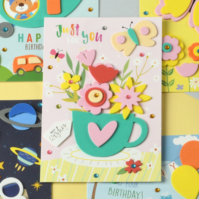 Σετ DIY για ευχετήριες κάρτες - χειροποίητο χαρτί, γενικές περιστάσεις, στυλ φρέσκο και απλό