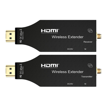 Bezdrôtový HDMI vysielač a prijímač, dosah 150 m, HD prenos videa, antény a HDMI kábel sú súčasťou balenia