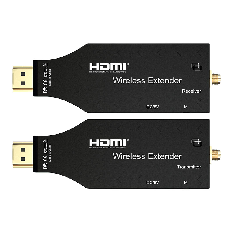 Bezdrôtový HDMI vysielač a prijímač, dosah 150 m, HD prenos videa, antény a HDMI kábel sú súčasťou balenia