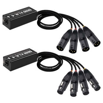 Maojia RJ45 na 4-kanalni XLR audio adapter, Plug‑and‑Play signalni extender, ROHS, najlonsko kućište s najlonskom opletkom, -40°C do 105°C