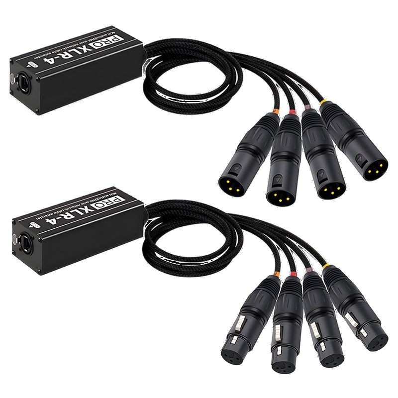 Maojia RJ45 na 4-kanalni XLR audio adapter, Plug‑and‑Play signalni extender, ROHS, najlonsko kućište s najlonskom opletkom, -40°C do 105°C