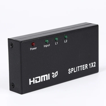 HDMI splitter 4K 1x2: visokorezolucijski HDMI video splitter, 1 ulaz, 2 izlaza, upravljanje napajanjem