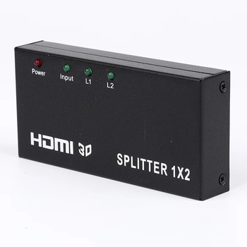 HDMI splitter 4K 1x2: visokorezolucijski HDMI video splitter, 1 ulaz, 2 izlaza, upravljanje napajanjem