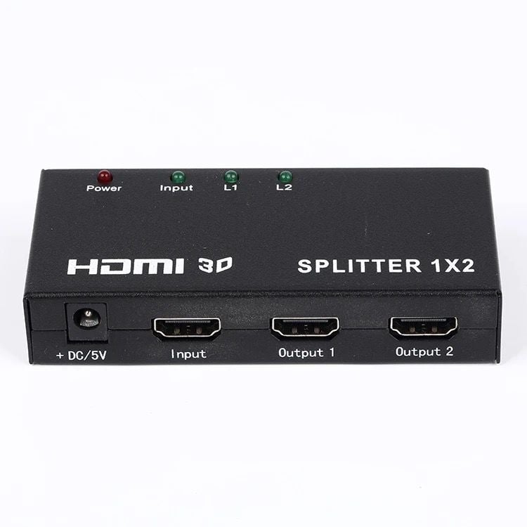 HDMI splitter 4K 1x2: visokorezolucijski HDMI video splitter, 1 ulaz, 2 izlaza, upravljanje napajanjem