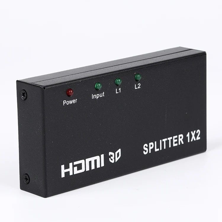 HDMI splitter 4K 1x2: visokorezolucijski HDMI video splitter, 1 ulaz, 2 izlaza, upravljanje napajanjem