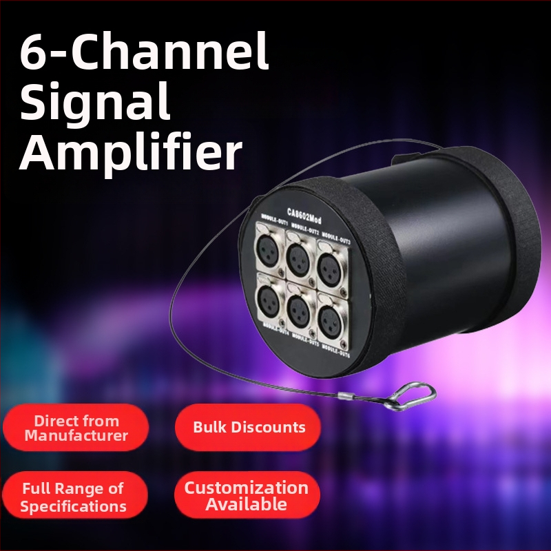 DMX512 signálny distribútor 6-smerný, 3-pinzový XLR konektor, vnútorné použitie, 88–256V AC