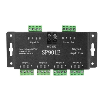 SP901E višekanalni LED-traka kontroler (SPI signal, DC5-24V, raspon upravljanja 1-100, kabelski terminal)