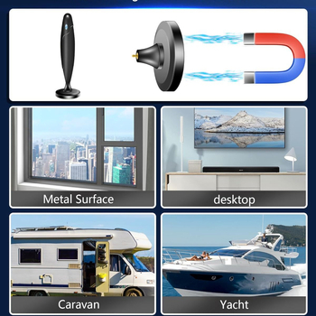 Antena TV HDTV terestrială pentru interior și exterior, cu amplificare a semnalului digital