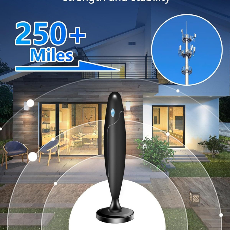 Antena TV HDTV terestrială pentru interior și exterior, cu amplificare a semnalului digital