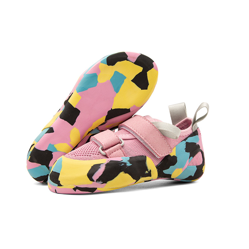 Παπούτσια αναρρίχησης για νέους – Κλείσιμο Velcro, Άνω μέρος: διχτυωτό ύφασμα, Σόλα από φυσικό καουτσούκ, Τεχνολογία σόλας: συγκολλημένο καουτσούκ, Αντιολισθητικά