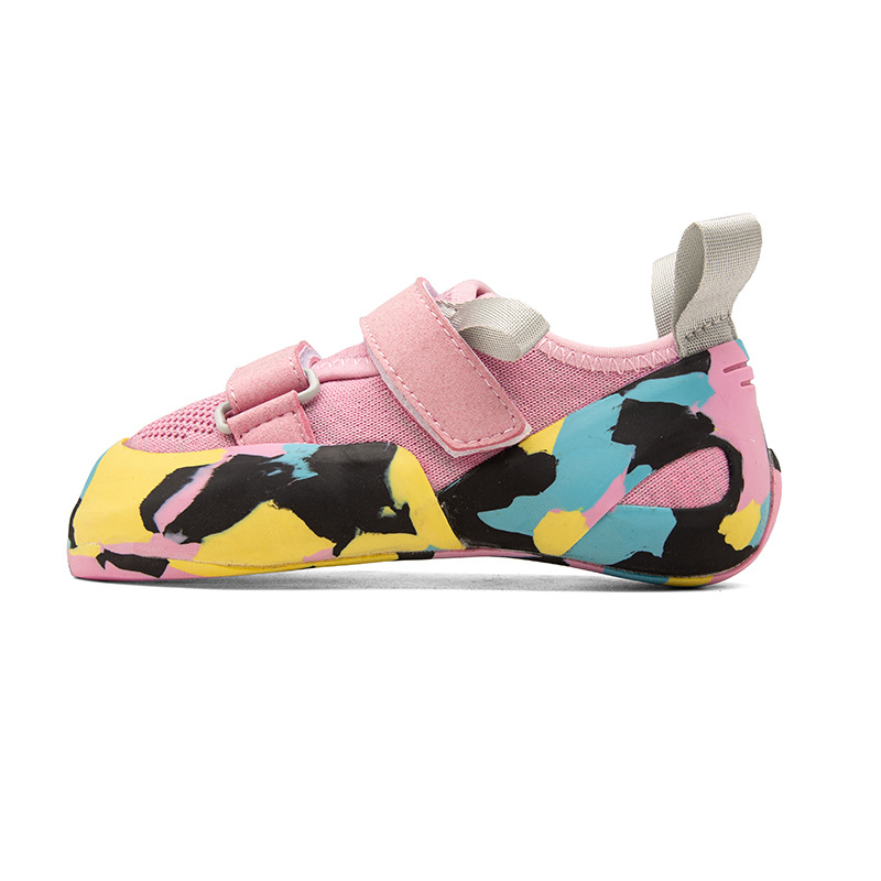 Παπούτσια αναρρίχησης για νέους – Κλείσιμο Velcro, Άνω μέρος: διχτυωτό ύφασμα, Σόλα από φυσικό καουτσούκ, Τεχνολογία σόλας: συγκολλημένο καουτσούκ, Αντιολισθητικά