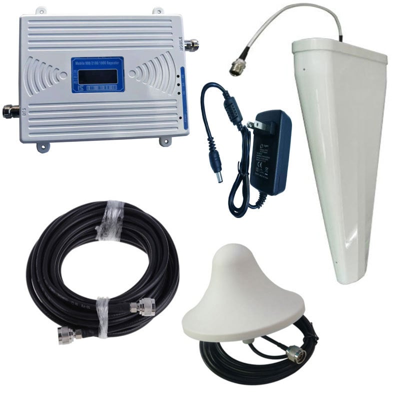 Amplificator semnal telefon mobil 900/1800/2100MHz, 2G/3G/4G, acoperire până la 1000㎡, protecție încorporată