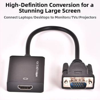 LIDACO VGA na HDMI pretvarač s audio, vanjskim napajanjem, 1080p, za projektor i TV