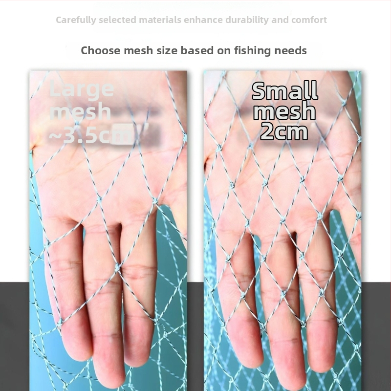 Skladacia trojuholníková hlava rybárskej siete s pevným nerezovým kruhom, sieť na veľké ryby, jemné očká