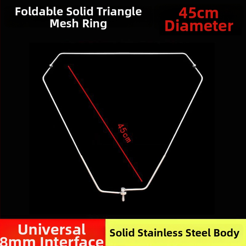 Skladacia trojuholníková hlava rybárskej siete s pevným nerezovým kruhom, sieť na veľké ryby, jemné očká