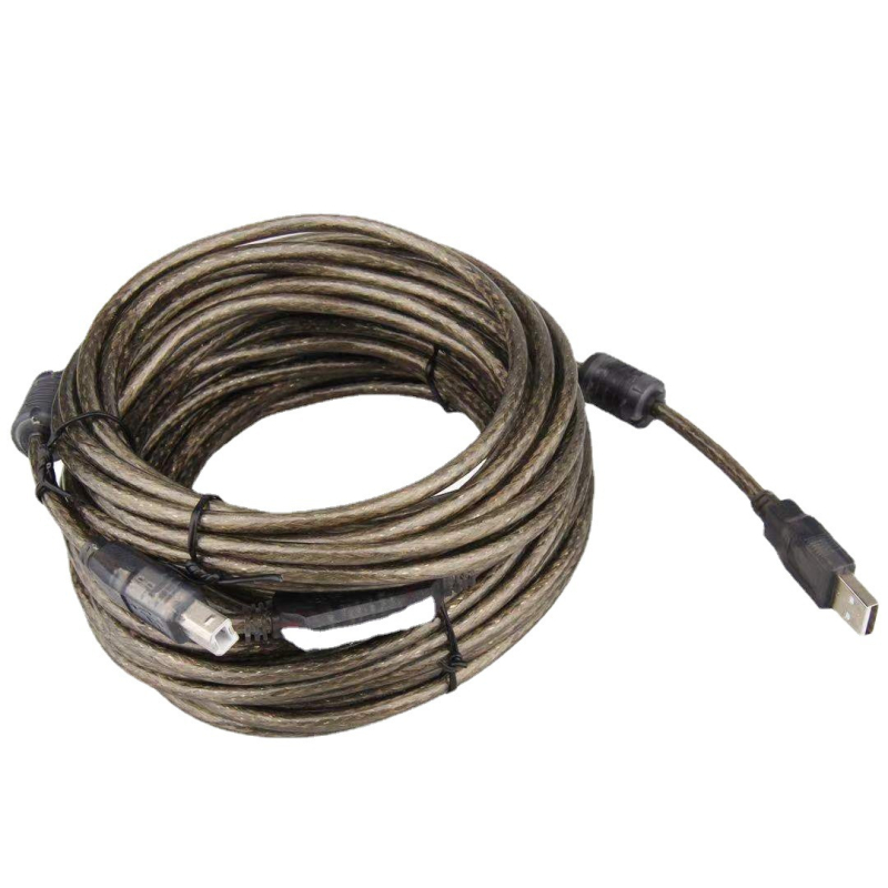 Kabel USB proširenja pisača s čipom za pojačanje signala, USB 2.0, crni