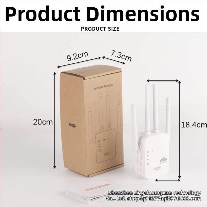 WiFi opakovač 802.11ac, Gigabit rýchlosť, dosah 20 m, tenganý kábel Non-Cat5, napájanie 110–220V