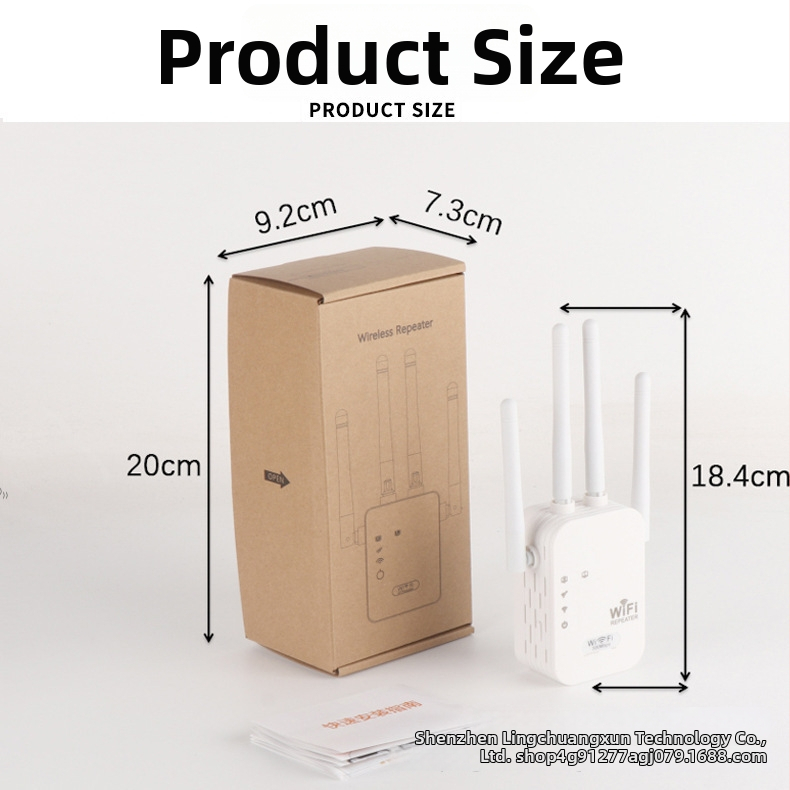 WiFi opakovač 802.11ac, Gigabit rýchlosť, dosah 20 m, tenganý kábel Non-Cat5, napájanie 110–220V