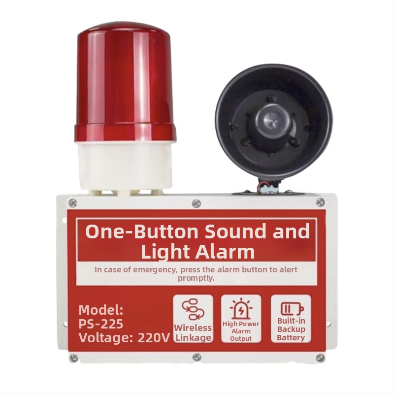 Industrijski sustav alarma s jednim gumbom – zvučno i svjetlosno upozorenje, bežična lokalna aktivacija, 64 zone, 220V