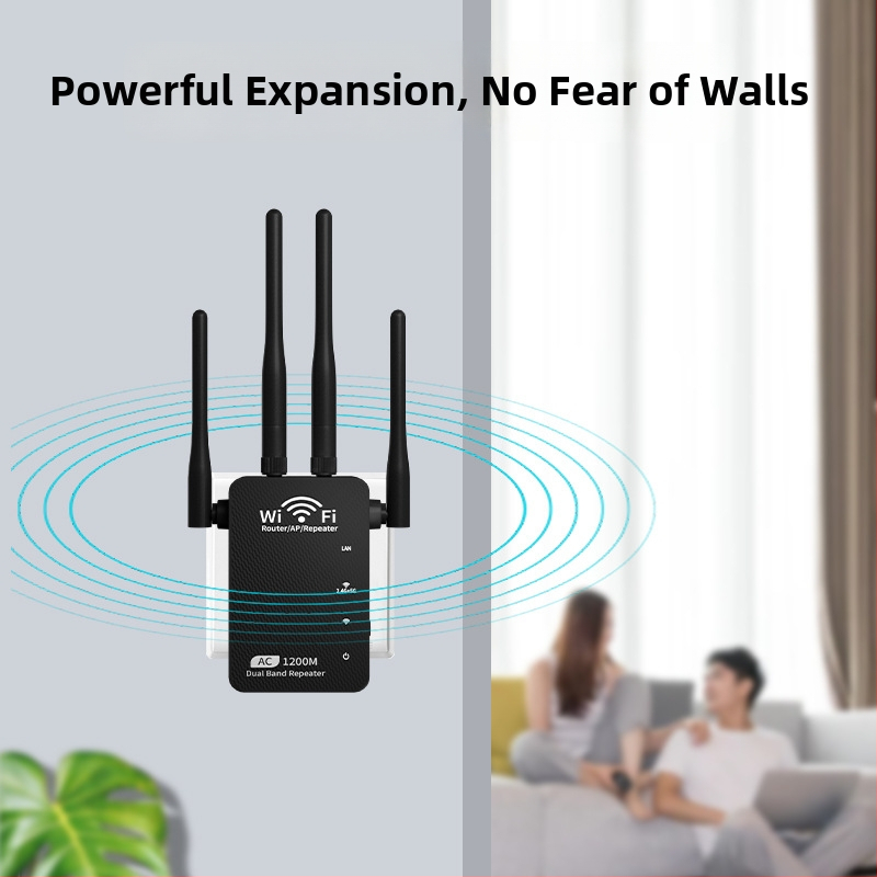 WiFi opakovač, štyri antény, dvojportový, dvojpásmový