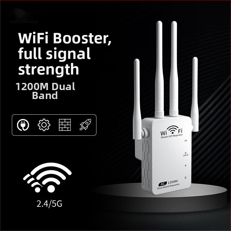 WiFi opakovač, štyri antény, dvojportový, dvojpásmový