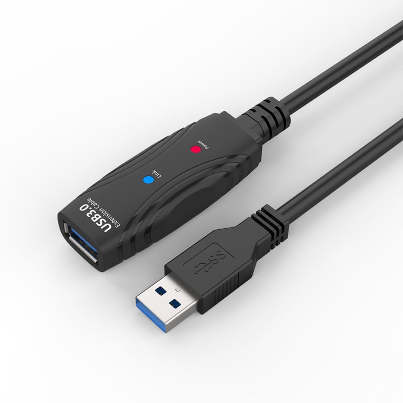 USB 3.0 produžni kabel sa signalnim pojačalom i prijemnikom, USB muško-ženski spoj, za pisače i nadzor