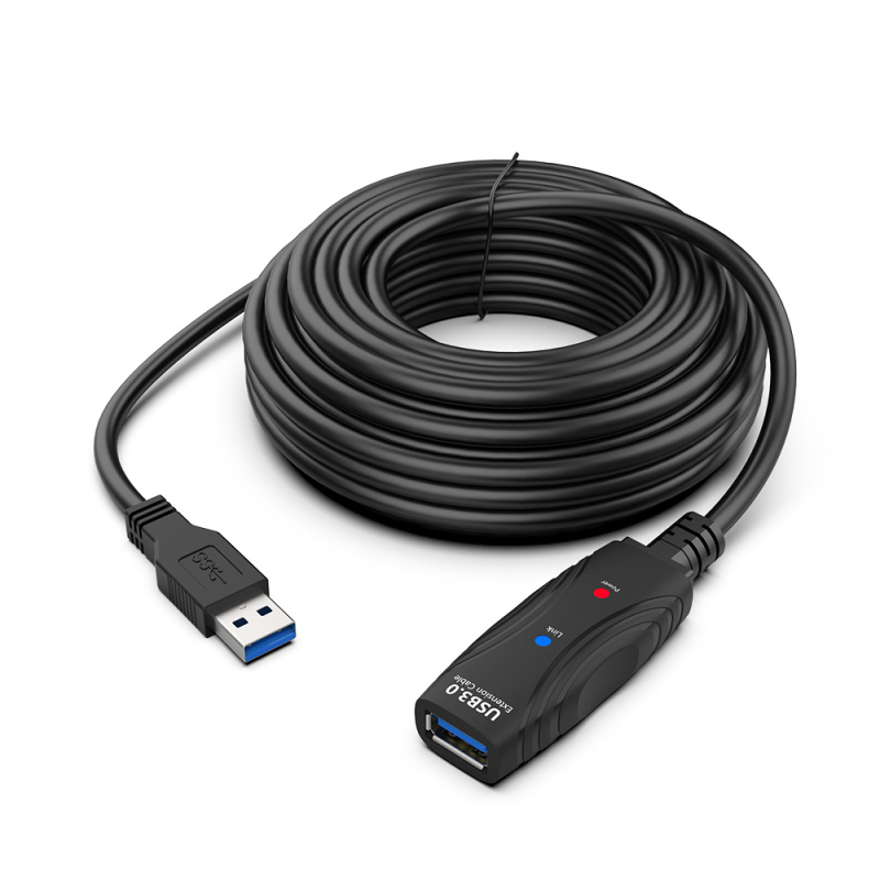 USB 3.0 produžni kabel sa signalnim pojačalom i prijemnikom, USB muško-ženski spoj, za pisače i nadzor