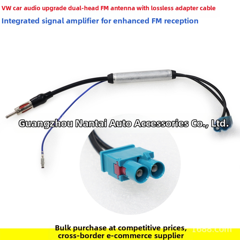 Autóhoz készült RF Fakra férfi csatlakozó erősítővel az antenna jel boosterhez — Réz, 0,02 kg, Evoresn/Yisen, kompatibilis Volkswagen/BMW/Audi