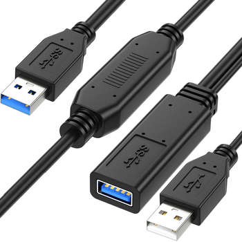 Καλώδιο επέκτασης USB 3.0, αρσενικό–θηλυκό, με ενσωματωμένο κύκλωμα ενίσχυσης, αγωγοί από χαλκό χωρίς οξείδωση