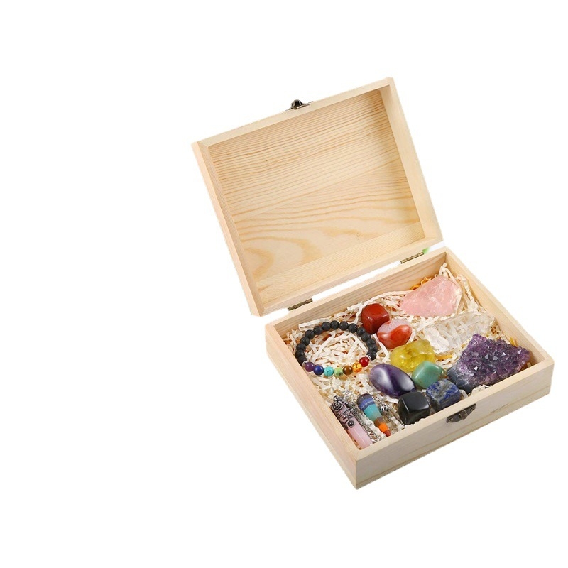 Cutie de depozitare din lemn cu lacăt, dreptunghiulară, lemn natural, model Z5, dimensiuni interioare personalizabile, imprimare a logo-ului