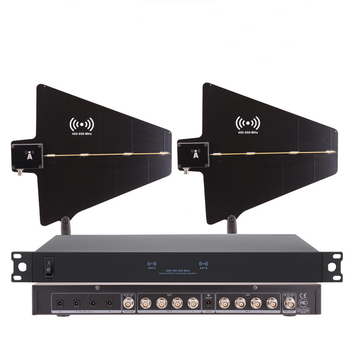 Ενισχυτής κεραίας για ασύρματο μικρόφωνο – μοντέλο 2026, εύρος συχνοτήτων 450–950 MHz, αντίσταση 50 Ω, εμβέλεια έως 300 m, διεπαφή BNC