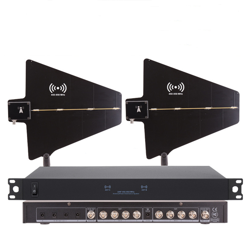 Ενισχυτής κεραίας για ασύρματο μικρόφωνο – μοντέλο 2026, εύρος συχνοτήτων 450–950 MHz, αντίσταση 50 Ω, εμβέλεια έως 300 m, διεπαφή BNC