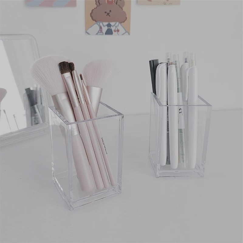 Cutie de depozitare pentru birou din acril clar, model fy00365, capacitate 1 L, stil modern minimalist, pentru organizare