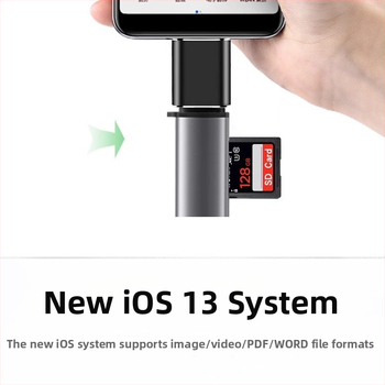 Kovový USB dátový adaptér s Type-C na Lightning konektor, model Lightning Head, pre mobilné externé úložisko