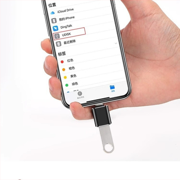 Kovový USB dátový adaptér s Type-C na Lightning konektor, model Lightning Head, pre mobilné externé úložisko