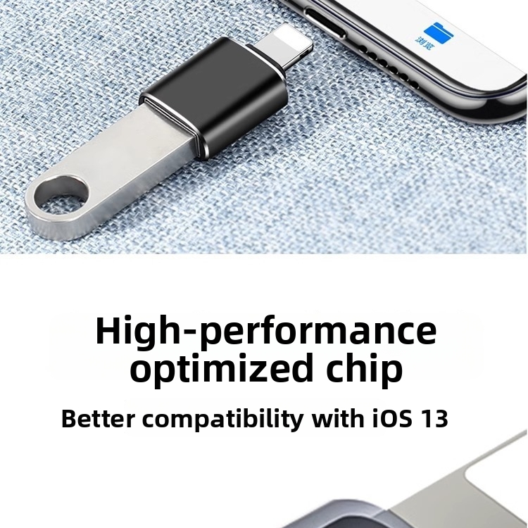 Kovový USB dátový adaptér s Type-C na Lightning konektor, model Lightning Head, pre mobilné externé úložisko