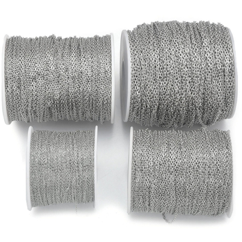 Șir O din oțel inoxidabil cu design plat în cruce, electroplatat, 100 m pe rolă