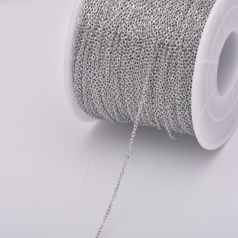 Șir O din oțel inoxidabil cu design plat în cruce, electroplatat, 100 m pe rolă