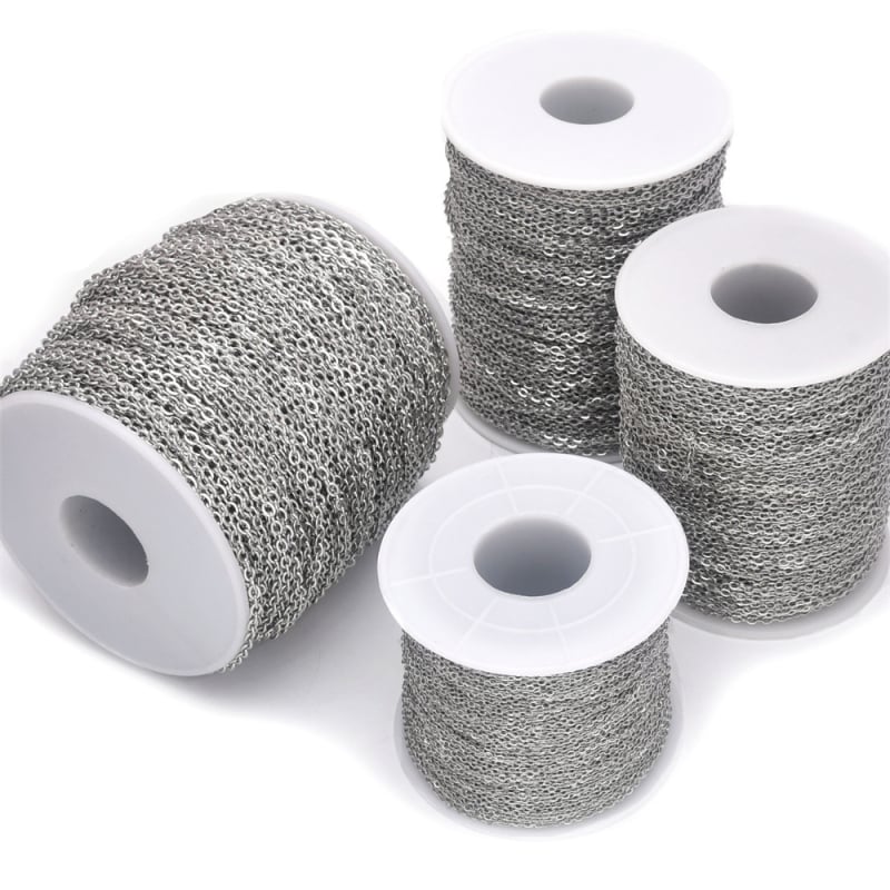 Șir O din oțel inoxidabil cu design plat în cruce, electroplatat, 100 m pe rolă