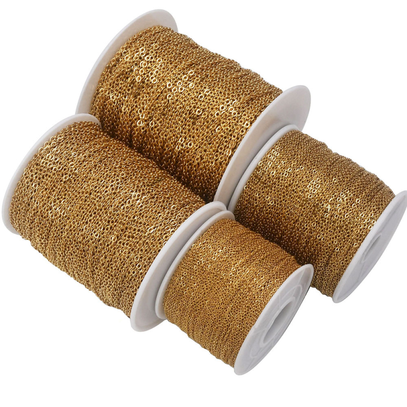 Șir O din oțel inoxidabil cu design plat în cruce, electroplatat, 100 m pe rolă