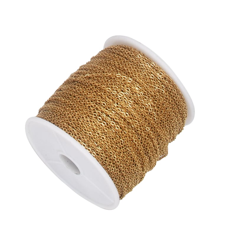 Șir O din oțel inoxidabil cu design plat în cruce, electroplatat, 100 m pe rolă