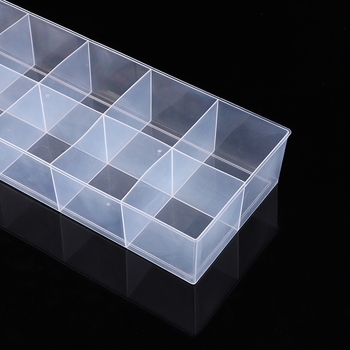 PP bez poklopca kutija za pohranu s 10 pretinaca, prozirna plastična kutija, 12 L