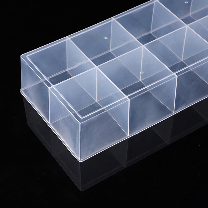 PP bez poklopca kutija za pohranu s 10 pretinaca, prozirna plastična kutija, 12 L