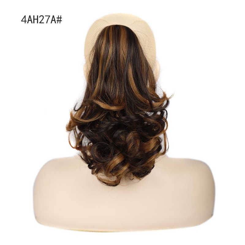 Minglong P59 perika za dame – kosa s ponijem i pear curls, vlakna otporna na toplinu, tigrova klips