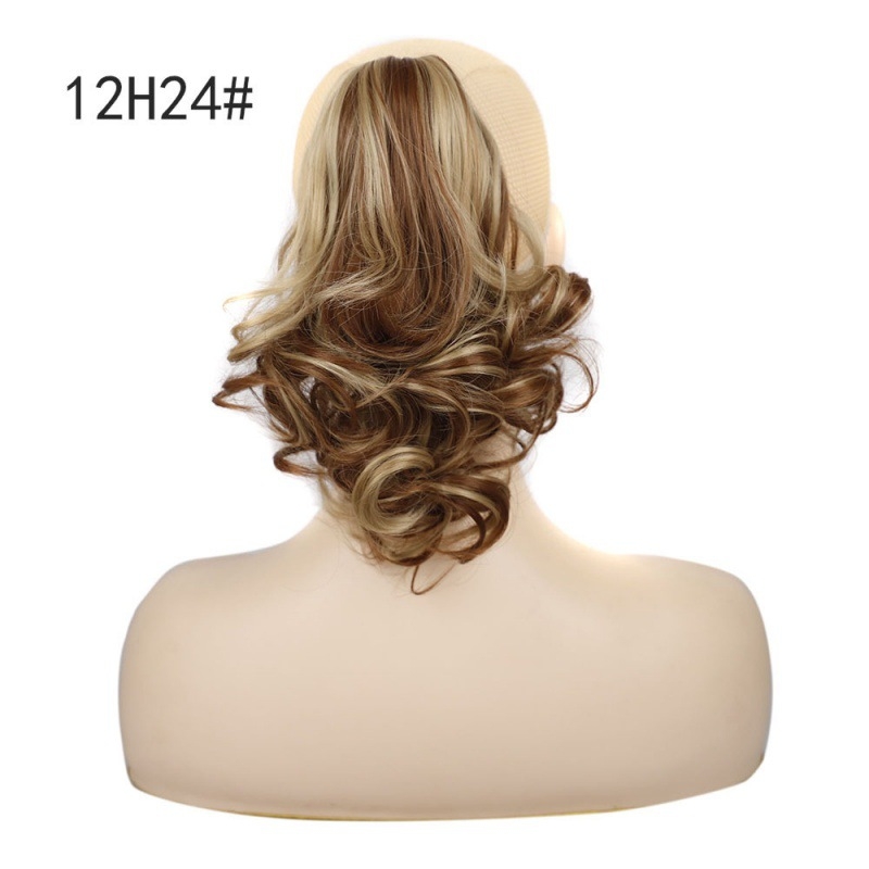 Minglong P59 perika za dame – kosa s ponijem i pear curls, vlakna otporna na toplinu, tigrova klips