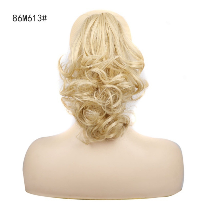 Minglong P59 perika za dame – kosa s ponijem i pear curls, vlakna otporna na toplinu, tigrova klips
