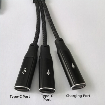 Type-C към 3-портов OTG разделител-докинг адаптер — 60W бързо зареждане, пренос на данни, външно захранване