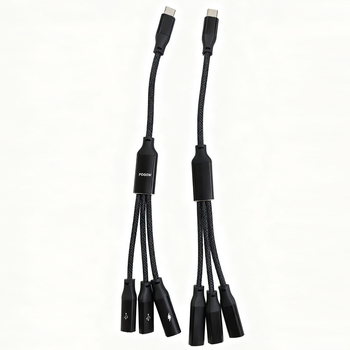 Type-C към 3-портов OTG разделител-докинг адаптер — 60W бързо зареждане, пренос на данни, външно захранване